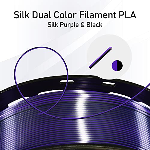 6 Spools Bicolor Dual Color 1.75mm 3D Printer Filament Bundle, Silk PLA, 250g X 6 Spools U4515
