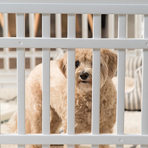 White 4-Panel 24" Foldable Dog Playpen O3434