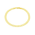 14k Yellow Gold 5mm Solid Cuban Curb Link Chain Bracelet D423