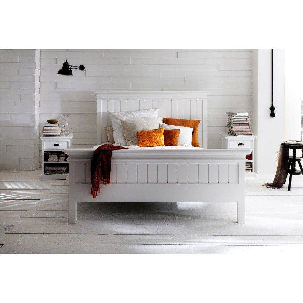 White Bedside Table with Shelves Q2075