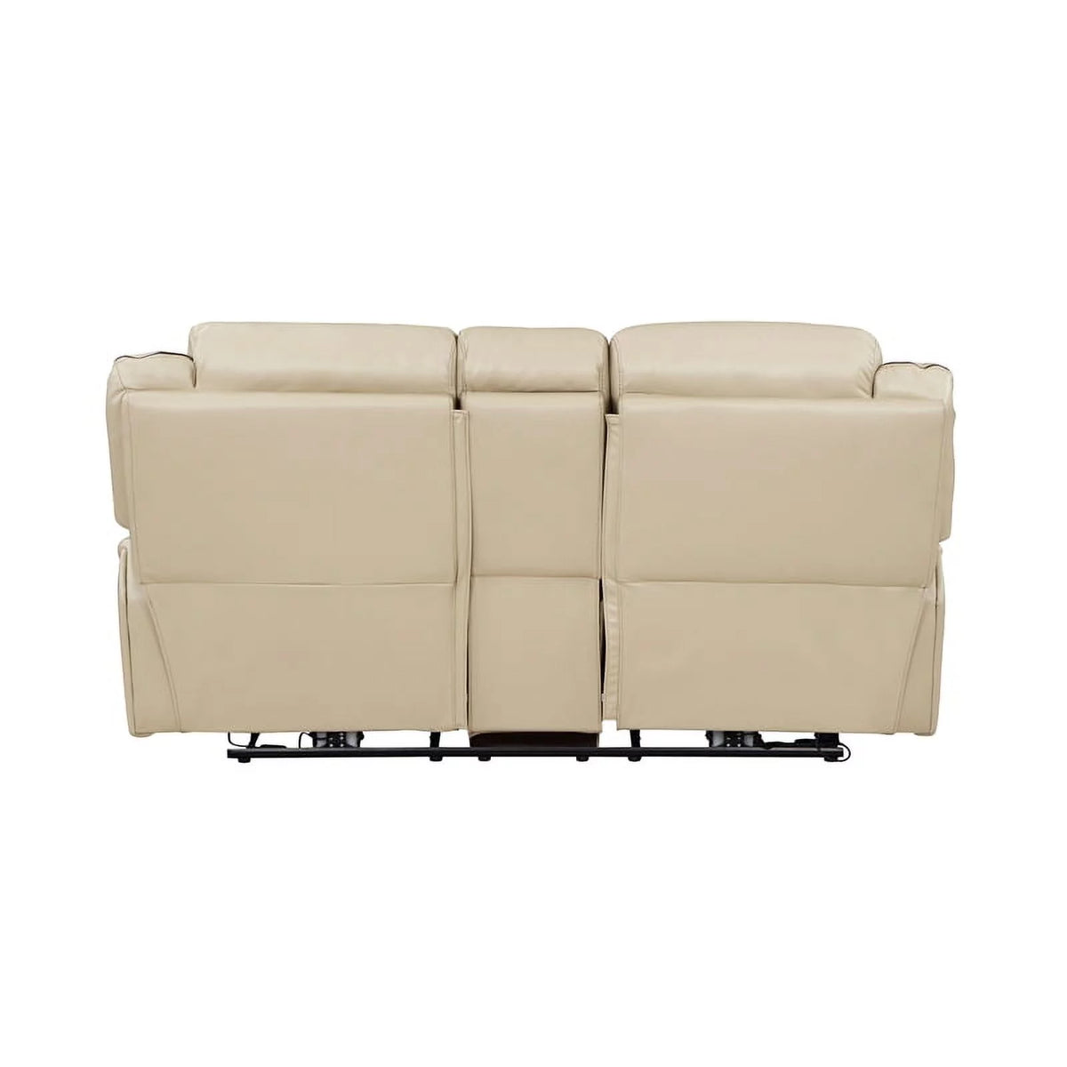 Beige Faux Leather Double Reclining Loveseat M784900