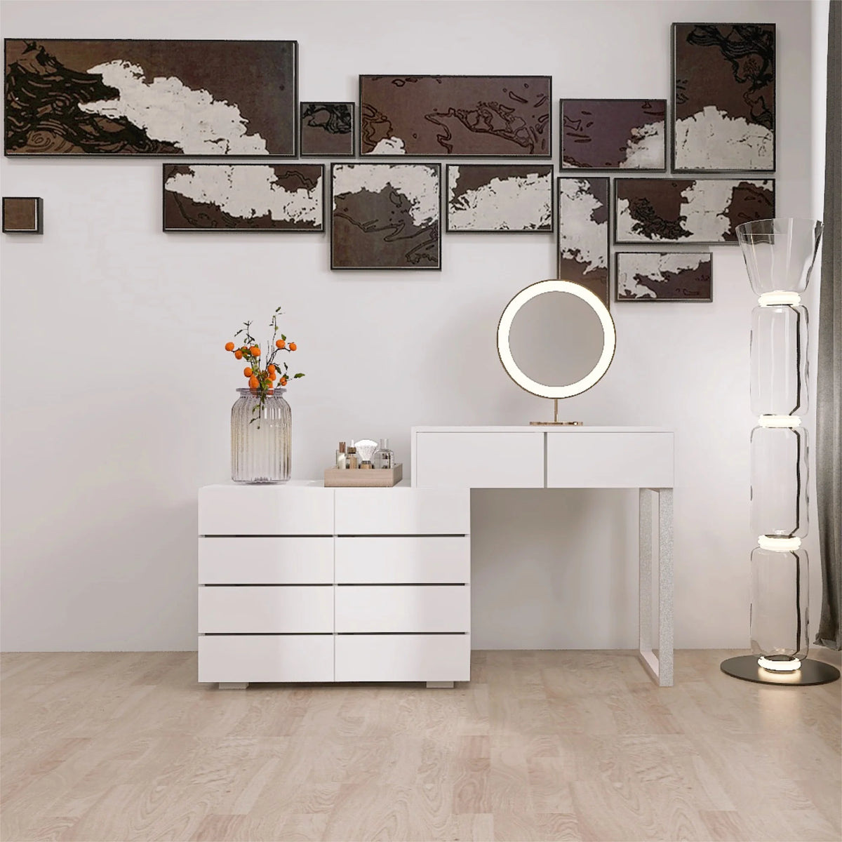 White 6 Drawer Dresser K965