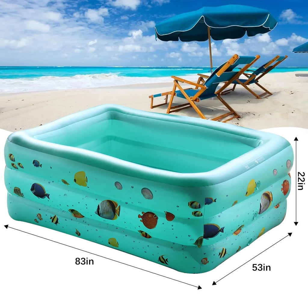 Inflatable Rectangular Family Swimming Pool R486692