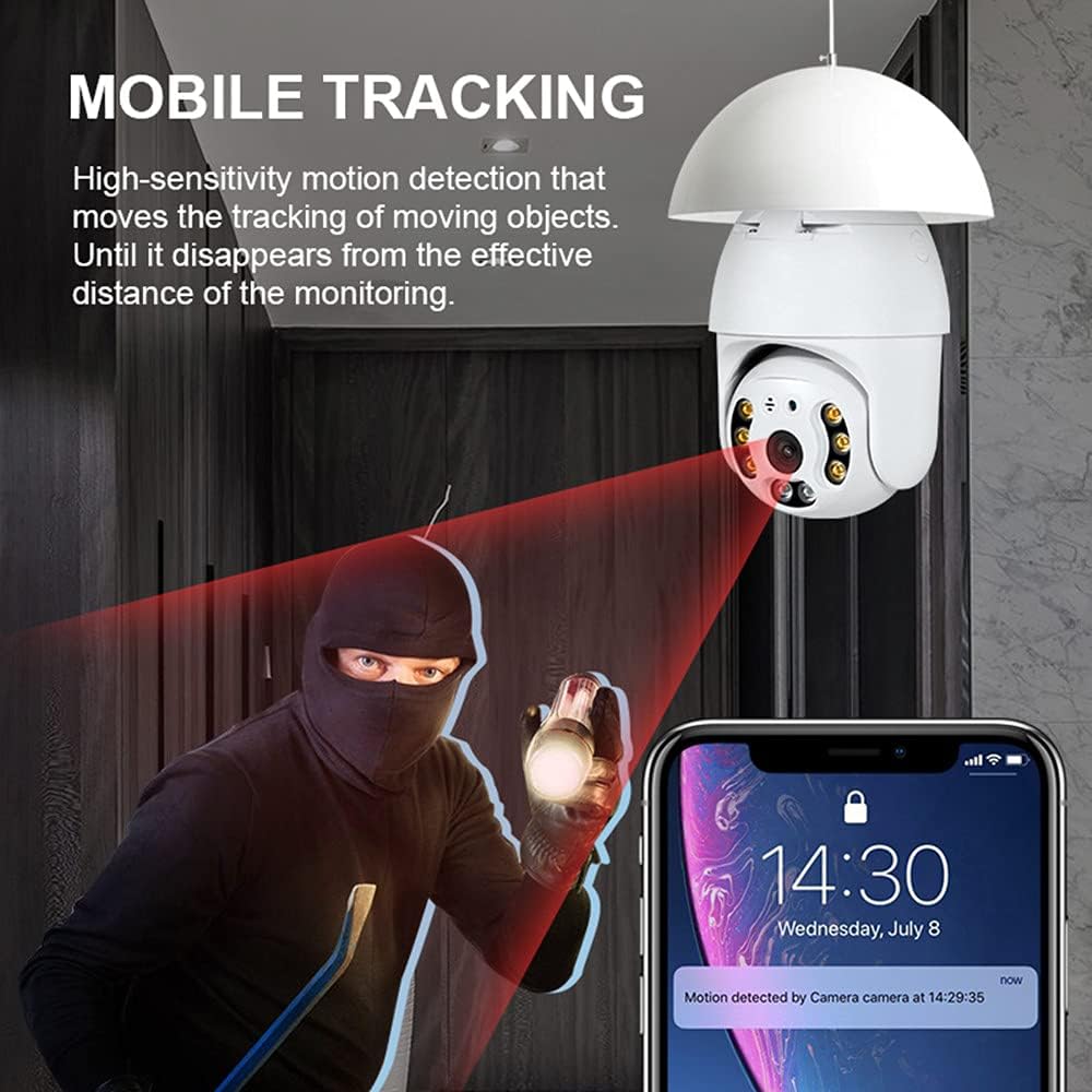 2K 3.0MP Wireless PTZ Security Camera with E27 Bulb Connector B20440