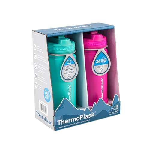 Kids Water Bottle with Straw Lid 16 oz 2 Pack L46372