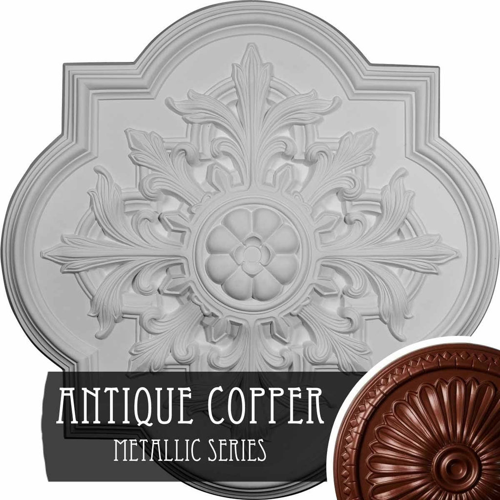 31 1/4x22OD x 2x22P Ceiling Medallion Hand-Painted Hickory J3248
