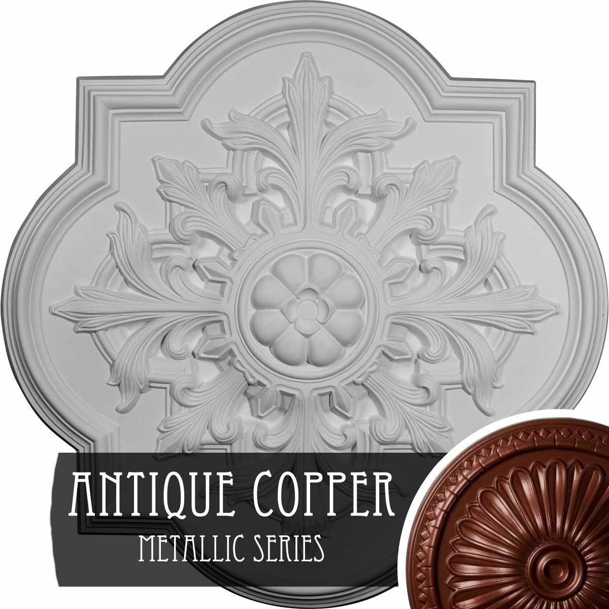 31 1/4x22OD x 2x22P Ceiling Medallion Hand-Painted Hickory J3248