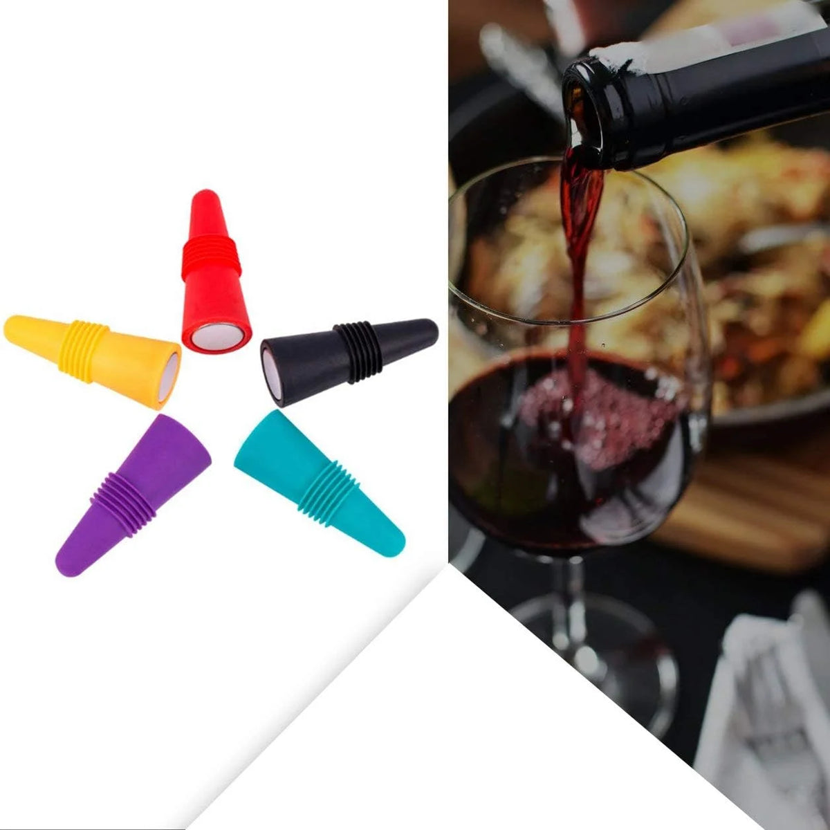 Silicone Stainless Steel Wine Bottle Stopper P245551