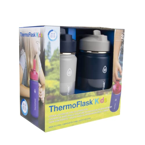 Kids Water Bottle with Straw Lid 16 oz 2 Pack L46372