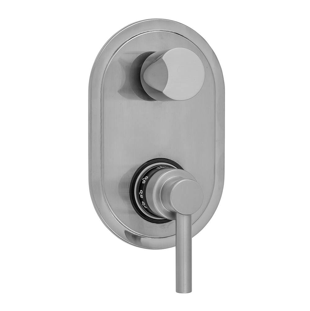 Oval Plate with Thermostatic Valve with Thumb Built-in 2-Way or 3-Way Diverter/Volume Controls F87098
