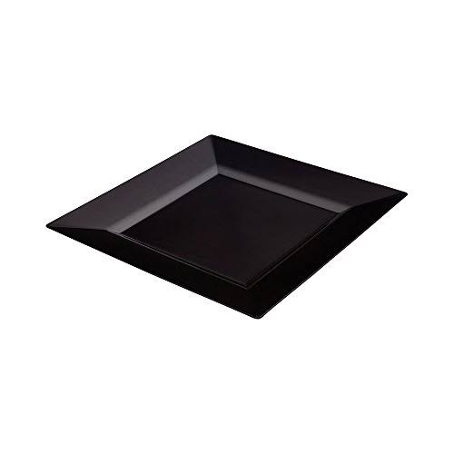 Black Medium Plastic Plate 8.2 Inches 100 Count Box N6869