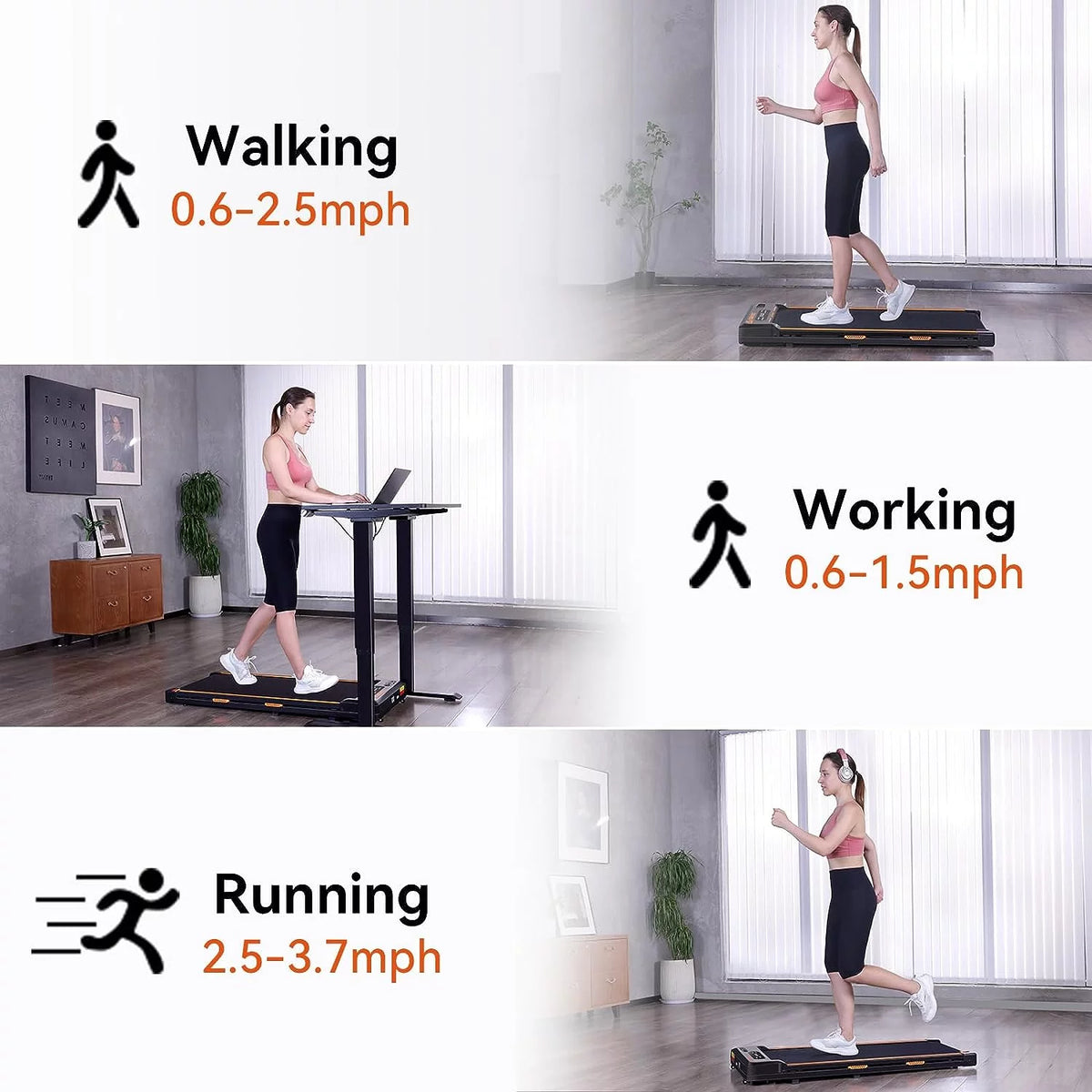 2 in 1 Under Desk Treadmill with Remote Control and LED Display T874338