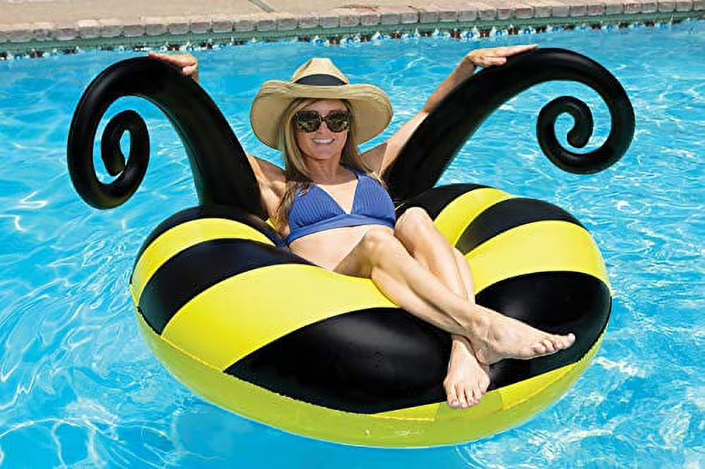 Yellow/Black 48 Inch Inflatable Swimming Pool Float A44769