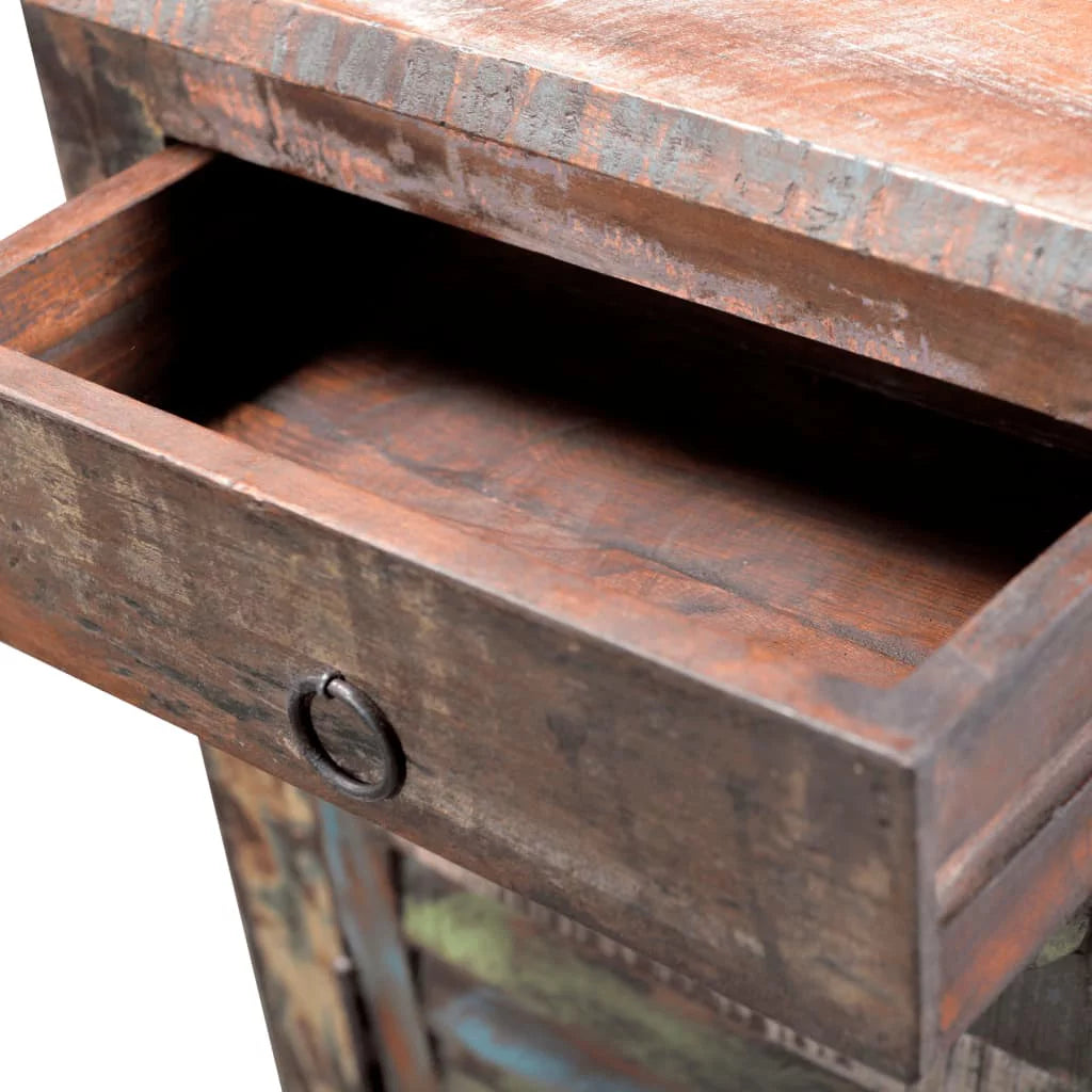 End Table with 1 Drawer 1 Door Reclaimed Wood F19874