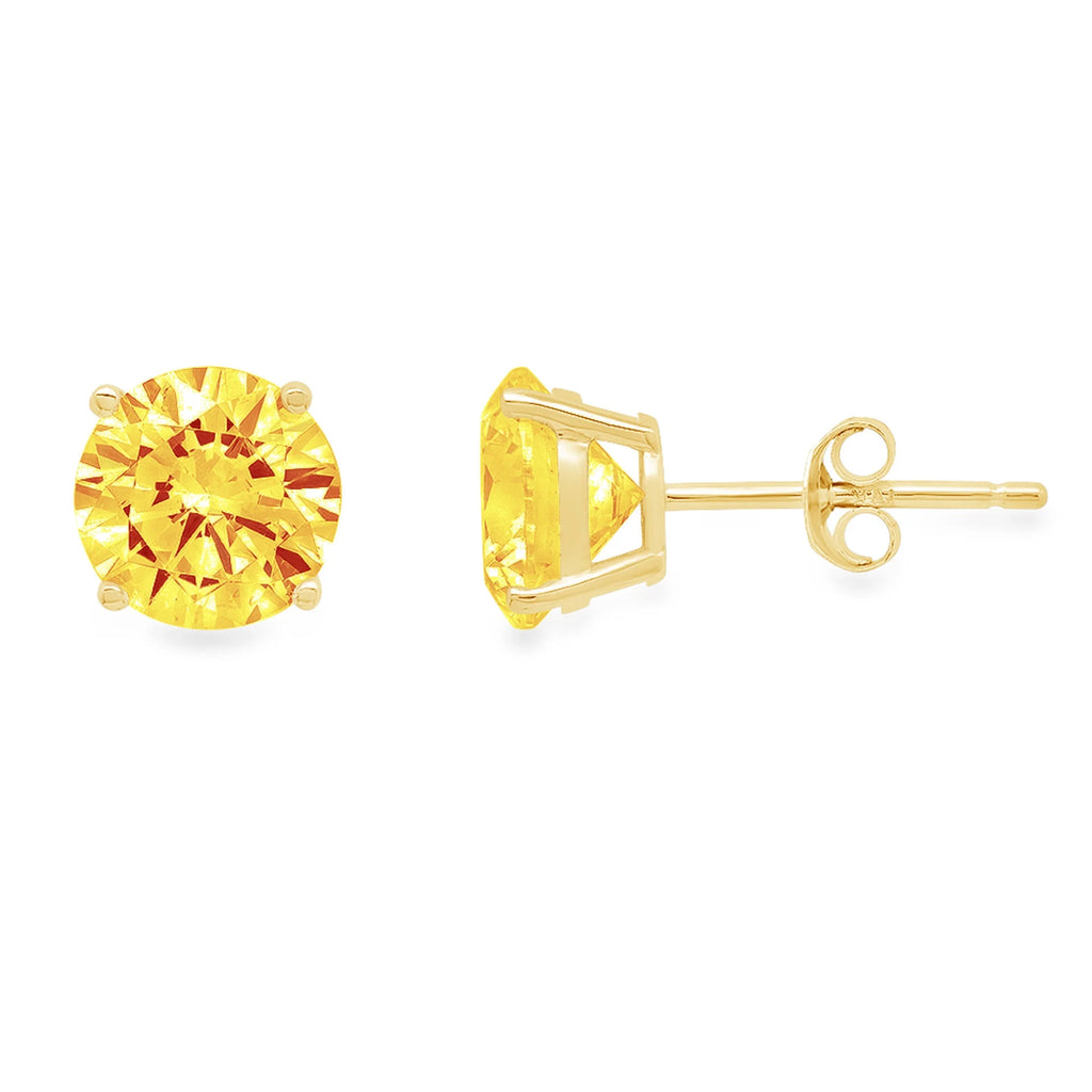 18k Yellow Gold Citrine Stud Earrings B984575