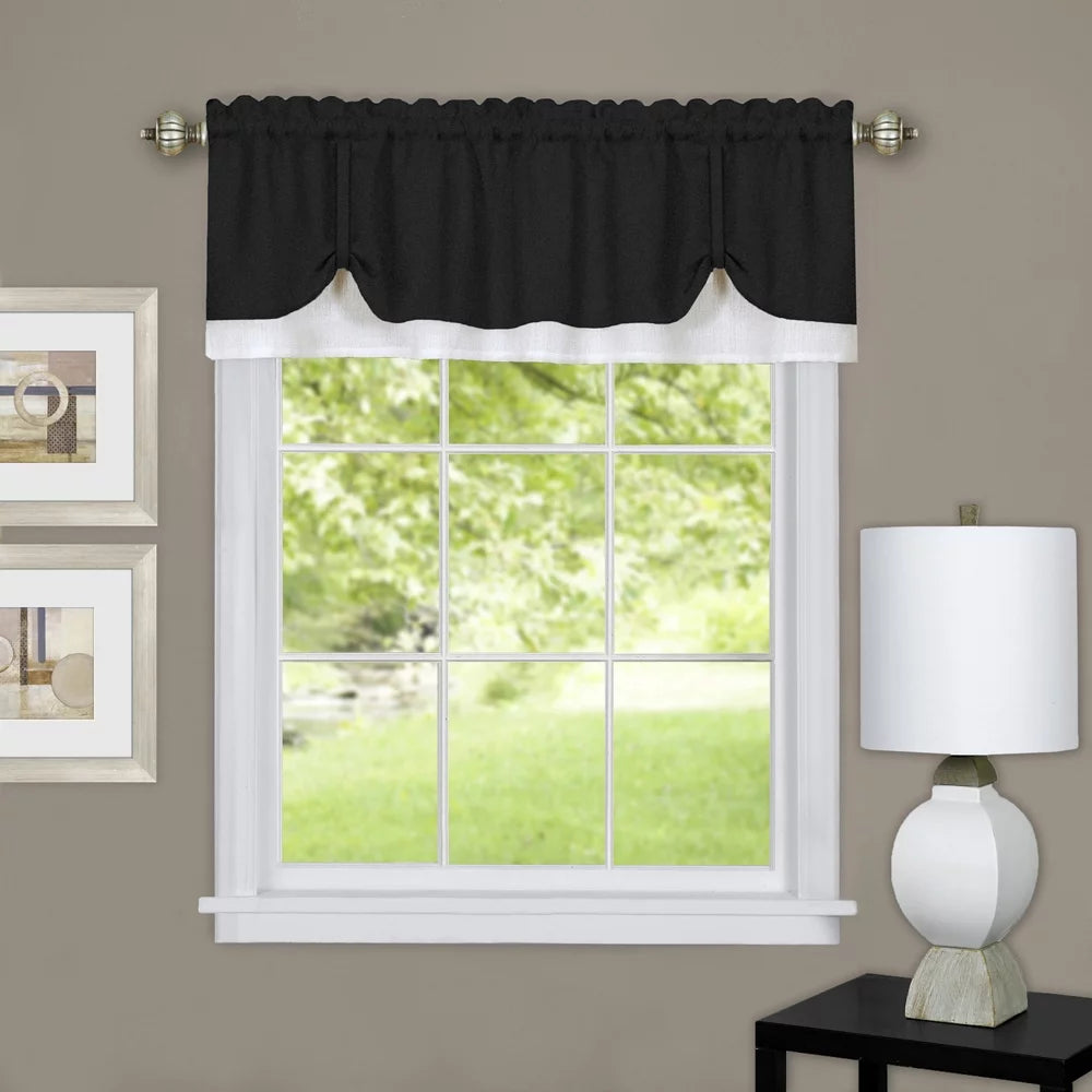 Two-tone Rod Pocket Window Curtain Panel B53530