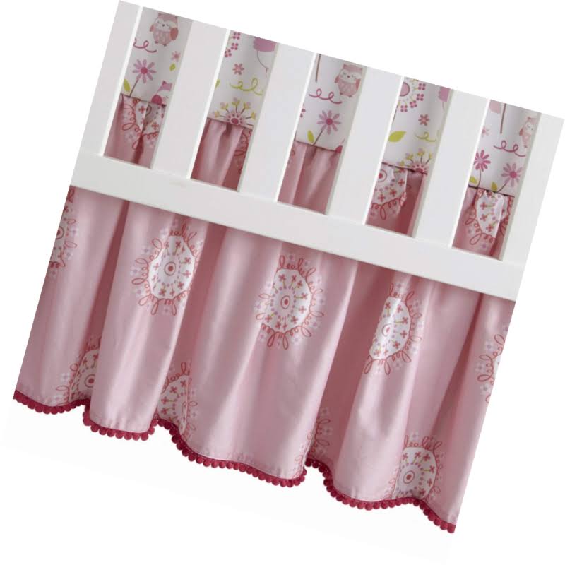 Pink/White 3 Piece Crib Bedding Set O543088