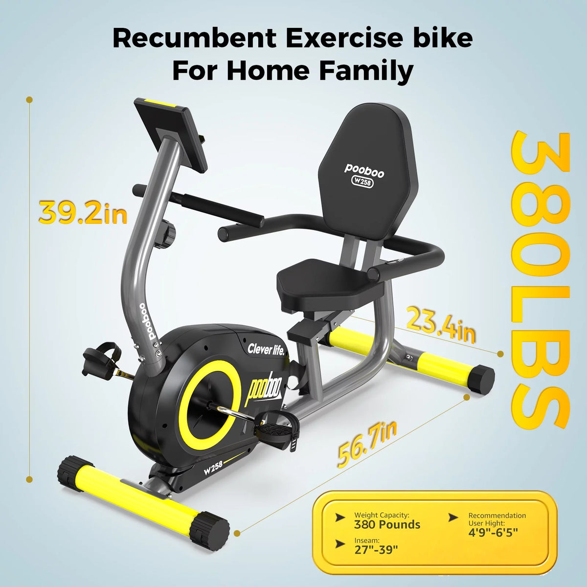 Recumbent Exercise Bike Magnetic Resistance G707431