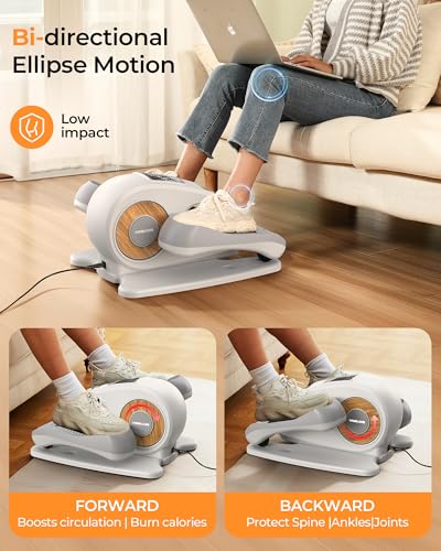 Under Desk Elliptical Electric Leg Exerciser with Remote Control W7754