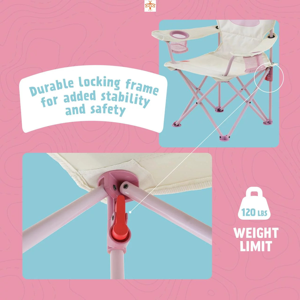 Pink Off-White Kid's Camping Chair H6812