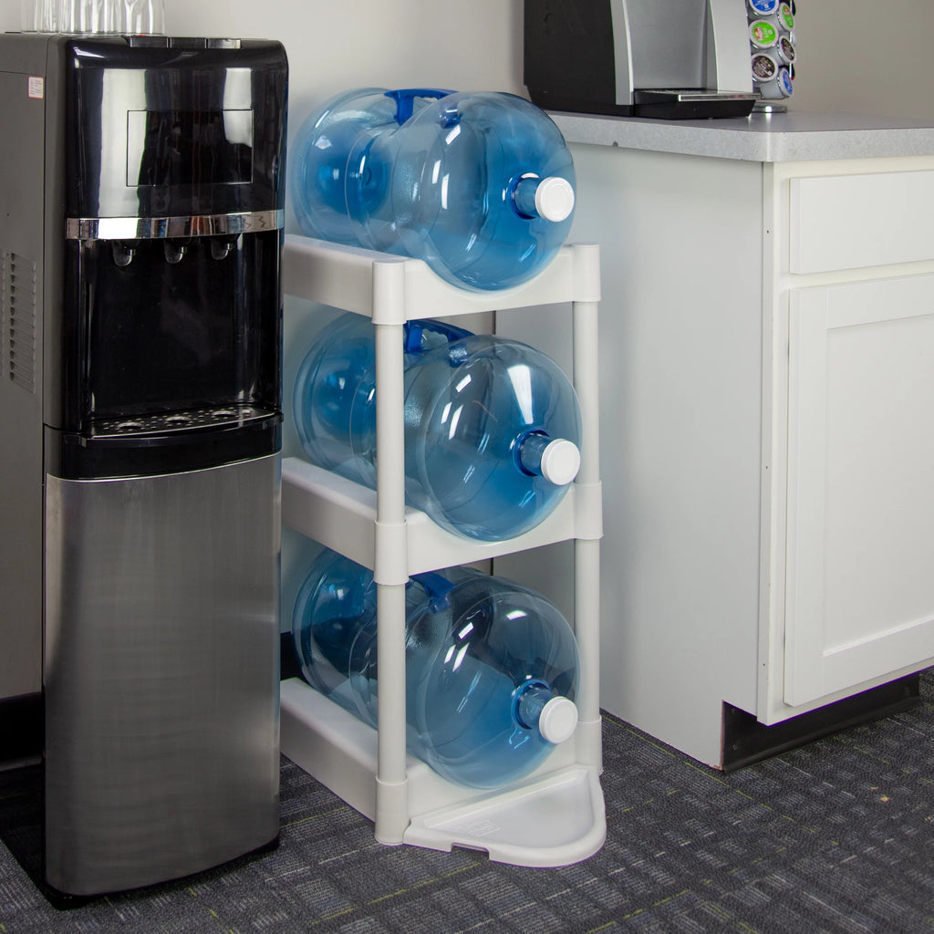 3-Tier White Plastic Storage System with Floor Protector I7305