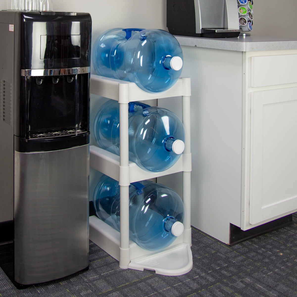 3-Tier White Plastic Storage System with Floor Protector I7305