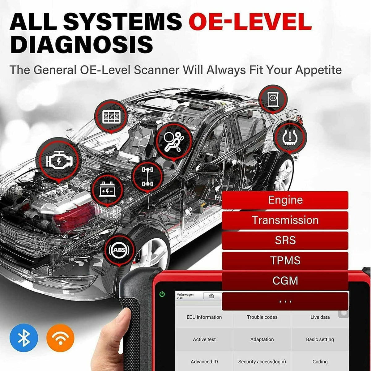 Autel Scanner MaxiCOM MK906BT Auto Diagnostic Scan Tool N7854