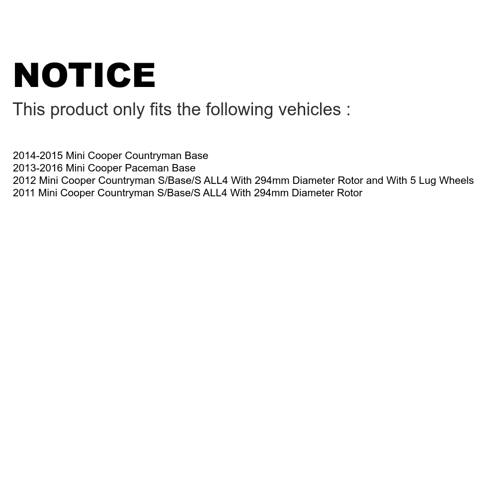 Front Coated Disc Brake Rotors And Semi-Metallic Pads Kit M314237