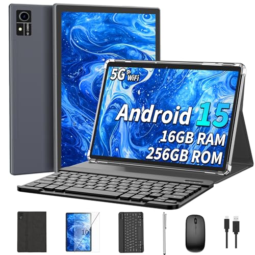 Black 10 Inch 2-in-1 Tablet with Keyboard, Case, Mouse, Stylus N84244