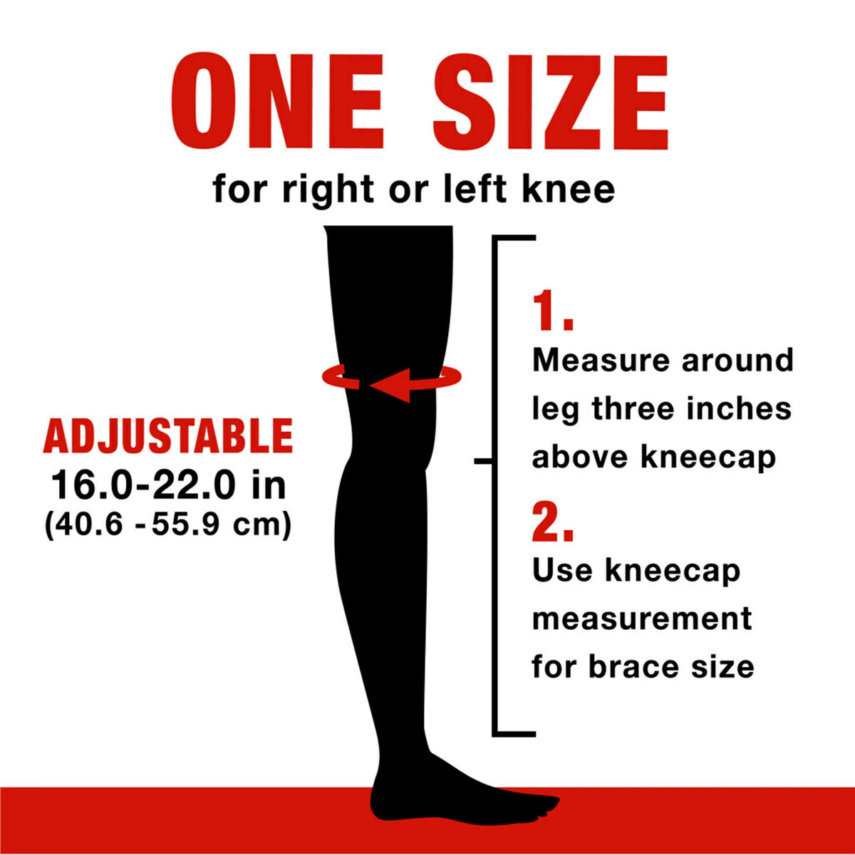 Hinged Knee Brace Black One Size G32366