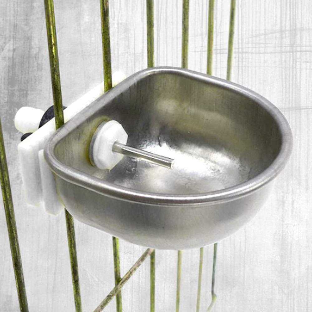 10Pcs Stainless Steel Rabbit Water Dispenser with Bowl E237