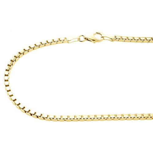 10K Yellow Gold 2.35mm Square Box Chain Necklace, 26 Inches B494021