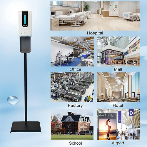 1200ml 3 in 1 Automatic Touchless Soap Dispenser Floor Stand with Drip Catcher and Adjustable Stand V238520