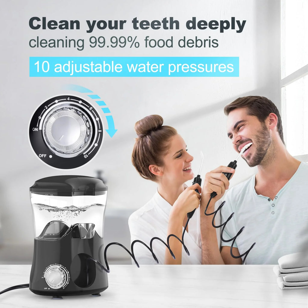 Water Flosser Oral Irrigator with 10 Pressures & 8 Tips, 600ml E776