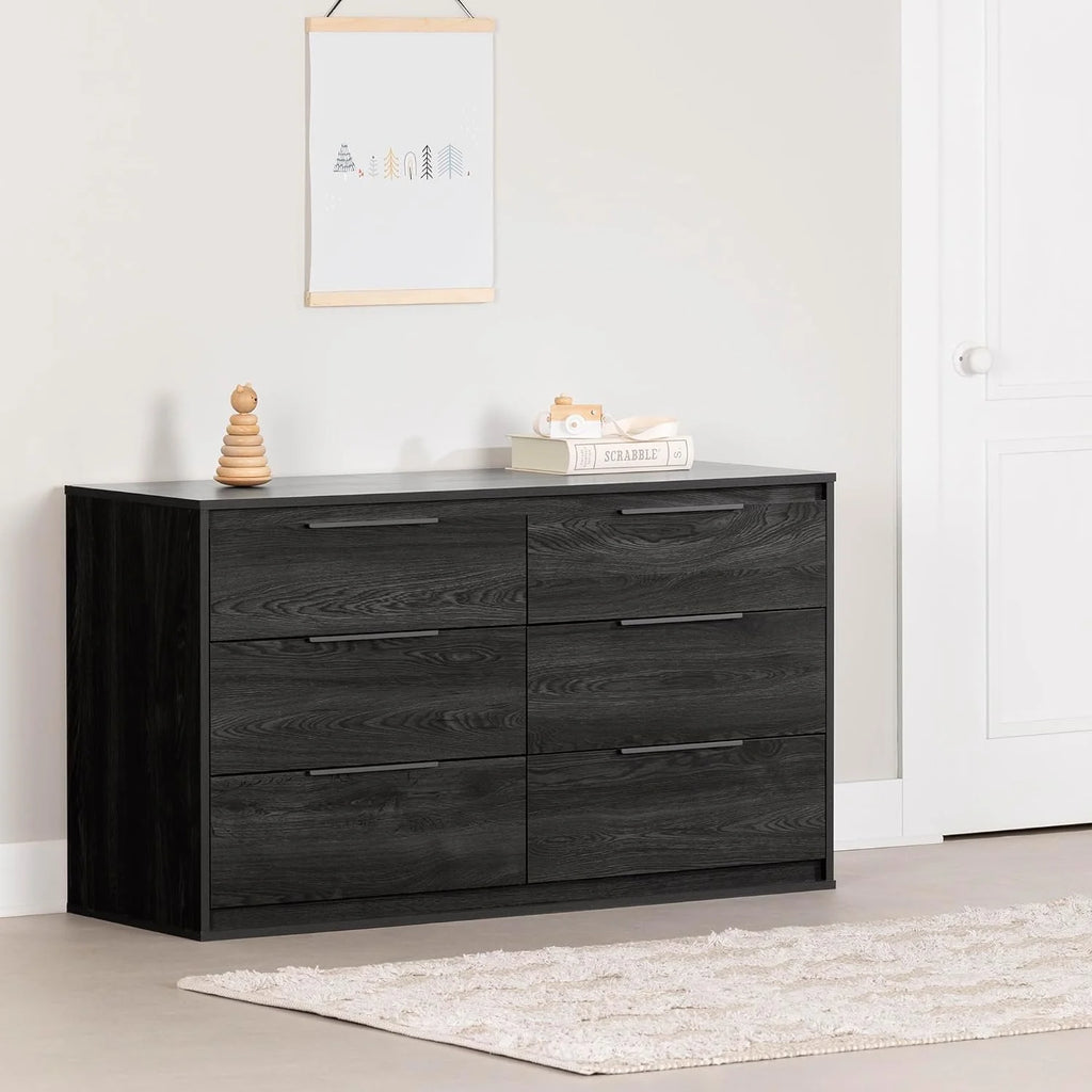 6-Drawer Double Dresser Gray Oak W10415