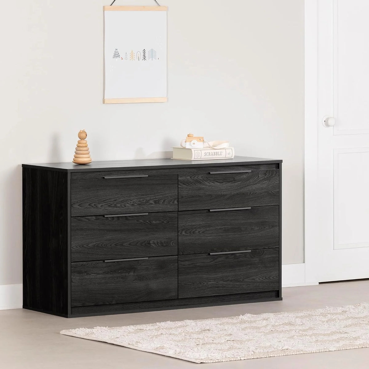 6-Drawer Double Dresser Gray Oak W10415