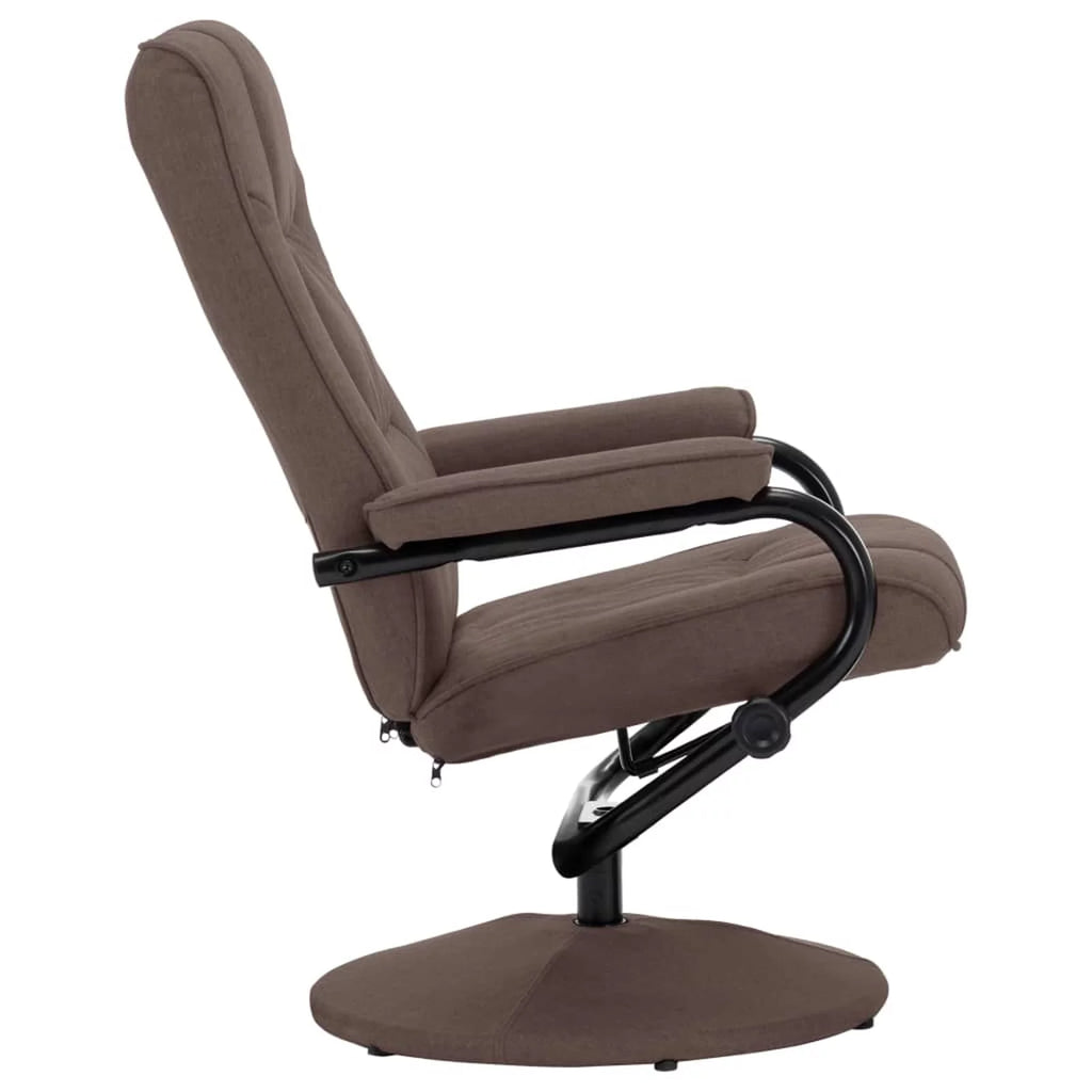 Brown Fabric Swivel Recliner with Ottoman S66716