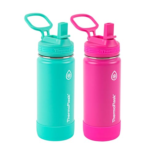 Kids Water Bottle with Straw Lid 16 oz 2 Pack L46372