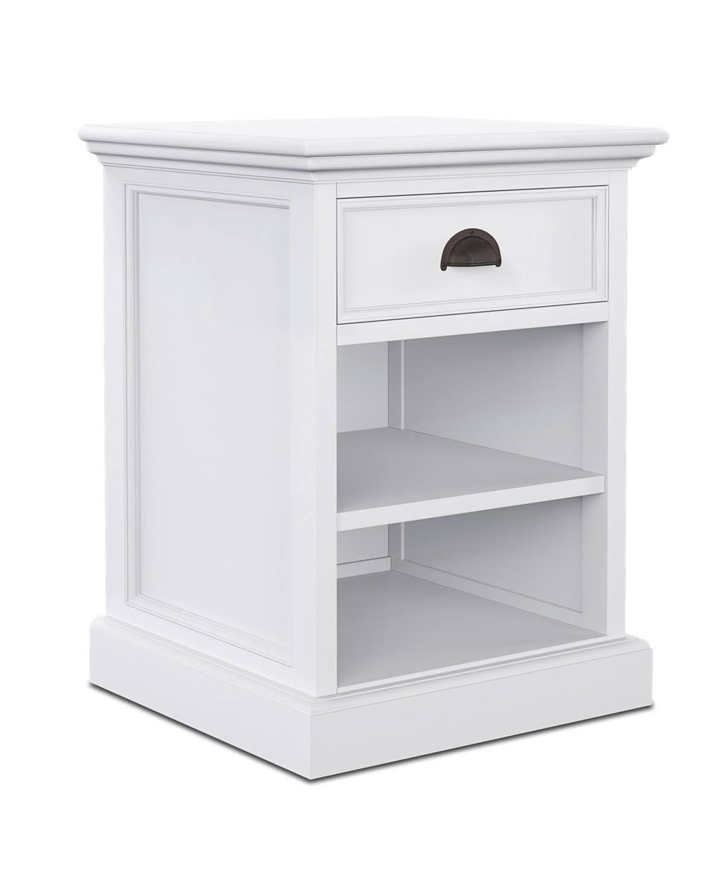 White Bedside Table with Shelves Q2075