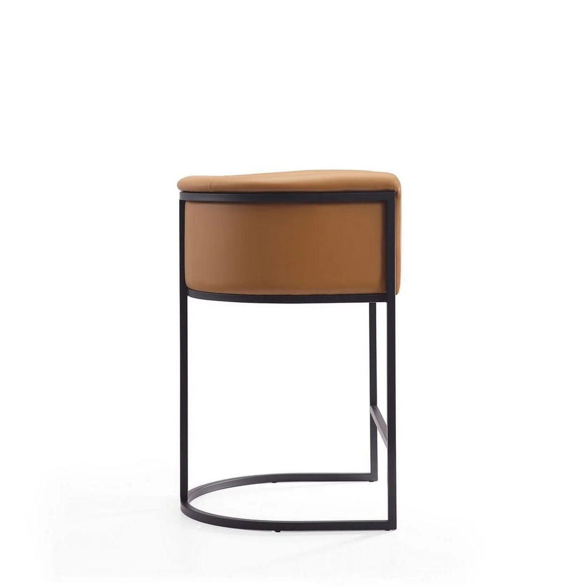 Camel and Black Metal Counter Height Bar Stool Set of 2 Q15741
