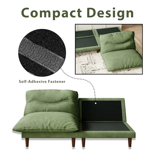 Green Corduroy 4 in 1 Convertible Futon Sofa Bed H289