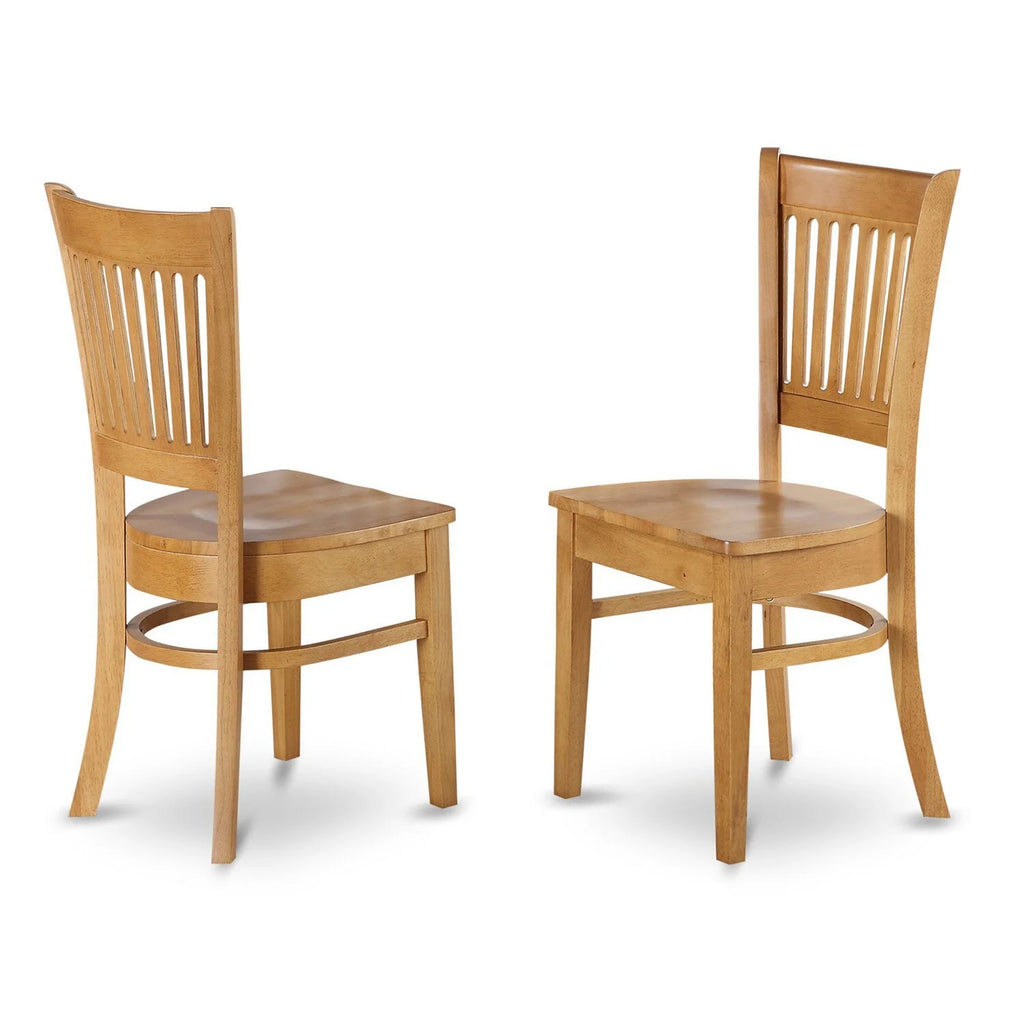 3-piece Oak Dining Table Set with Wood Seat Chairs T5087