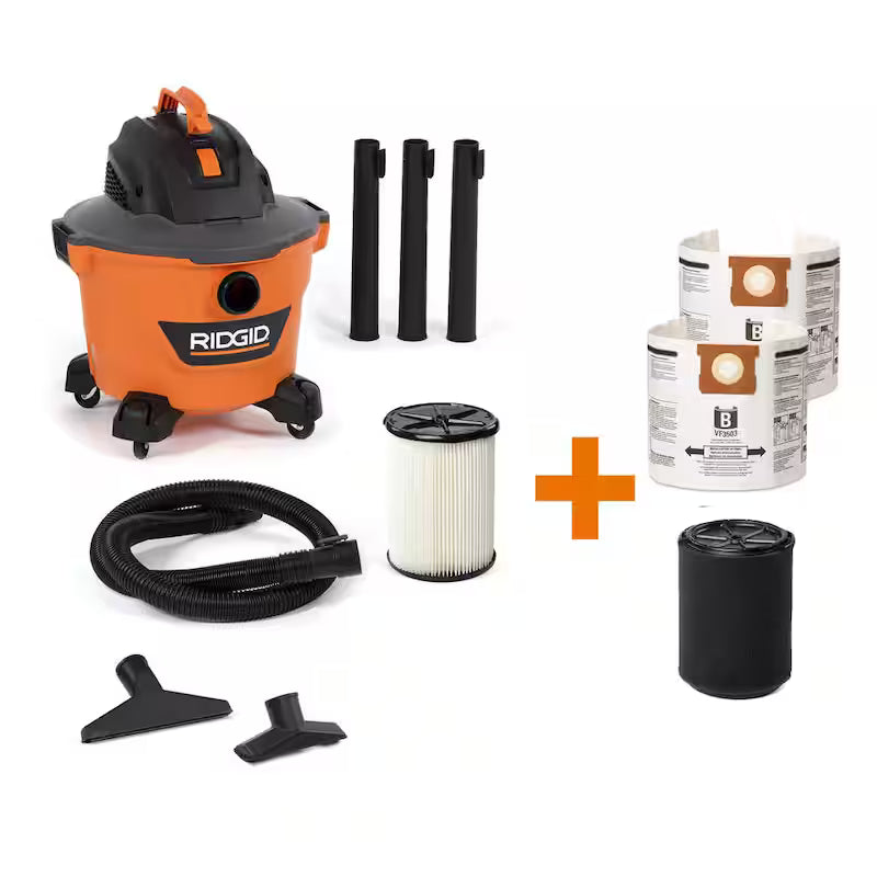 9 Gallon 4.25 Peak HP Wet/Dry Shop Vacuum with Filters Hose and Accessories T38593
