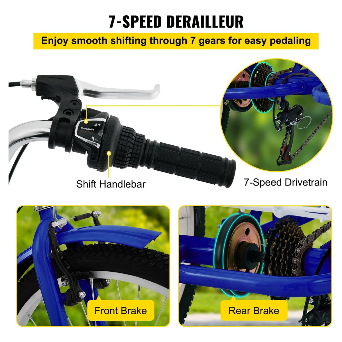 Foldable 24'' 7-Speed Adult Tricycle X441
