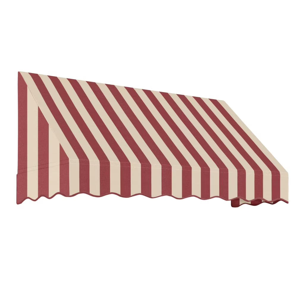 Burgundy/Tan Stripe Acrylic Fixed Awning F33675
