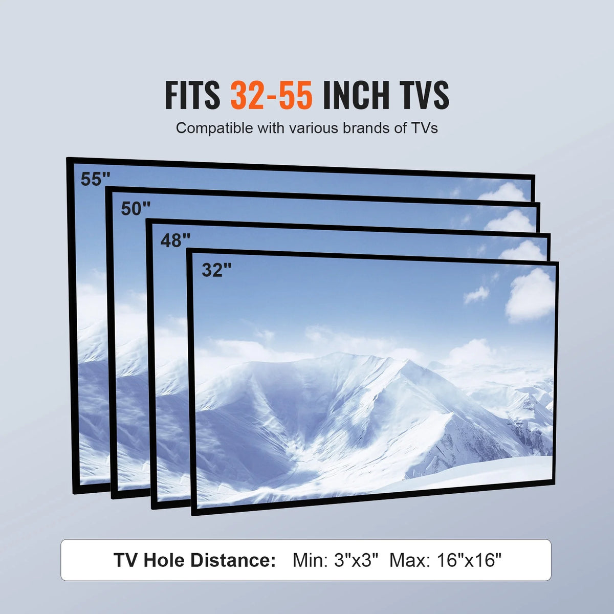 Universal Swivel TV Stand for 32"-55" TVs Adjustable Height Glass A67453