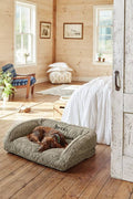 Charcoal Chevron Medium Bolster Dog Bed C118
