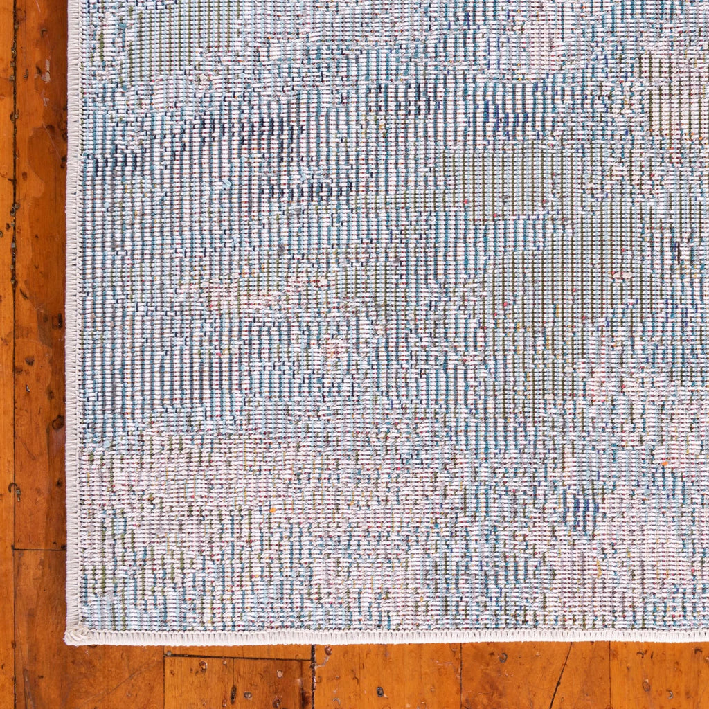 Light Blue/Gray 9' x 12' 2" Abstract Rectangle Rug T4576