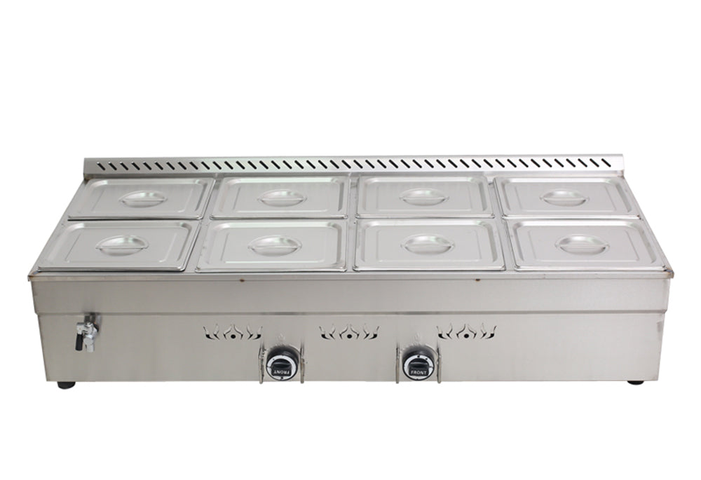 8-Pan LP Gas Food Warmer Propane Kitchen Steam Table M912837