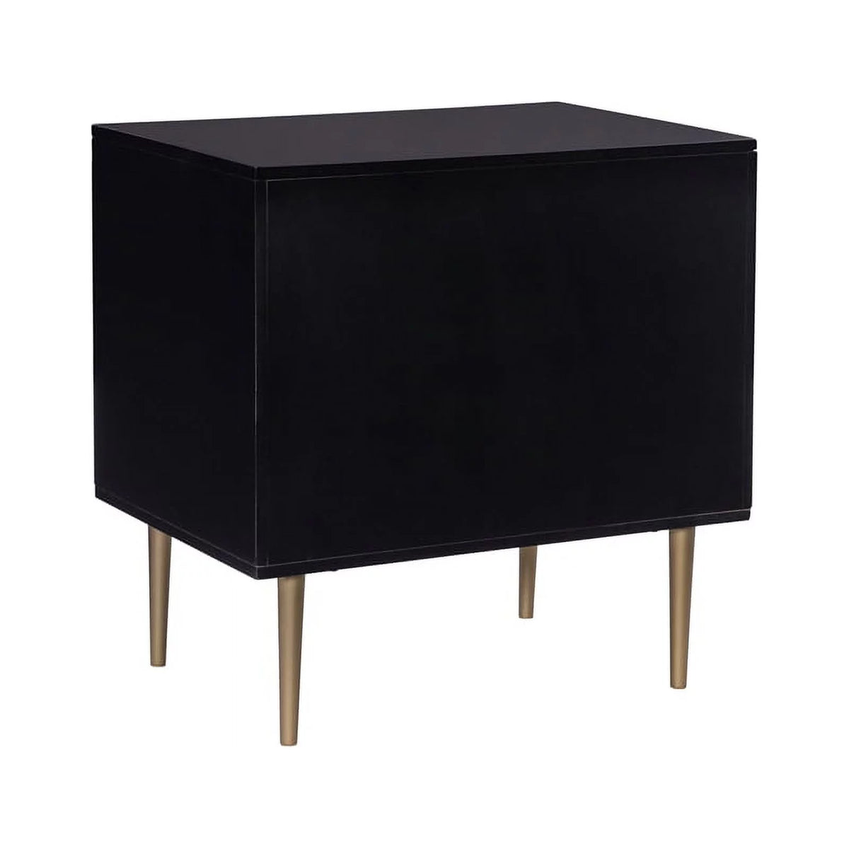 Black Two Drawer Wood Nightstand R743587